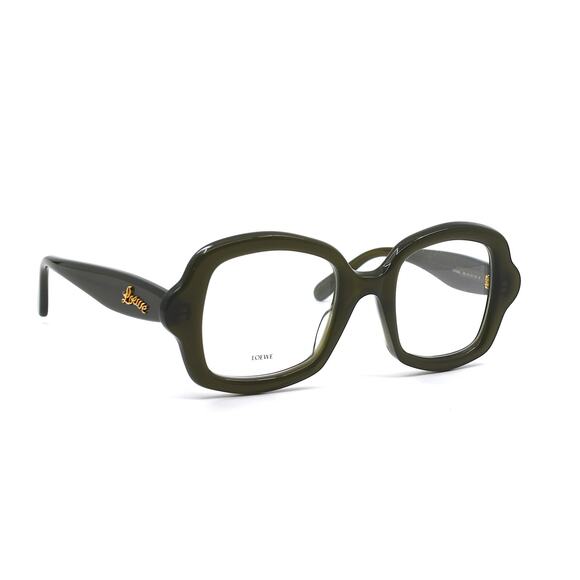 NEW LOEWE LW450066I 096 Eyeglasses – Green Acetate Frame Women – 100% Authentic - Picture 1 of 11